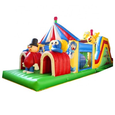 2018 new arrival circus theme inflatable fun city obstacle for sale