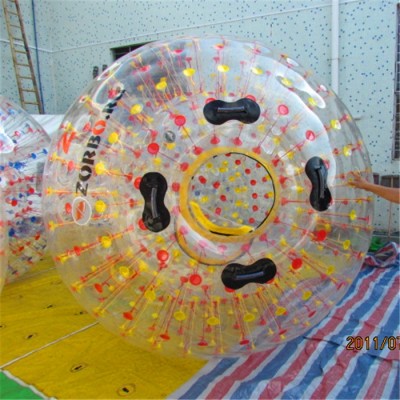 Aqua zorbing balls with a zip entrance closure inflatable climb in ball, wholesale crazy zorb ball