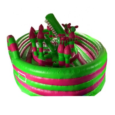 2019 New arrival inflatable crocodile fun city / inflatable children park's obsatcle course for sale