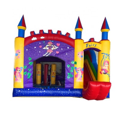 2019 PVC 0.55mm tarpaulin fairy tale inflatable bouncy castle house combo with slide for party rent