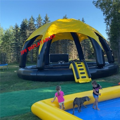 2020 new design summer fun inflatable water park with slide for family yard / inflatable dome tent with pool slide